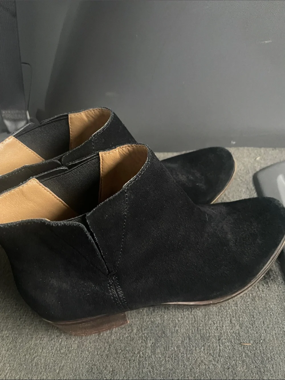 Lucky Brand Black Suede Ankle Booties